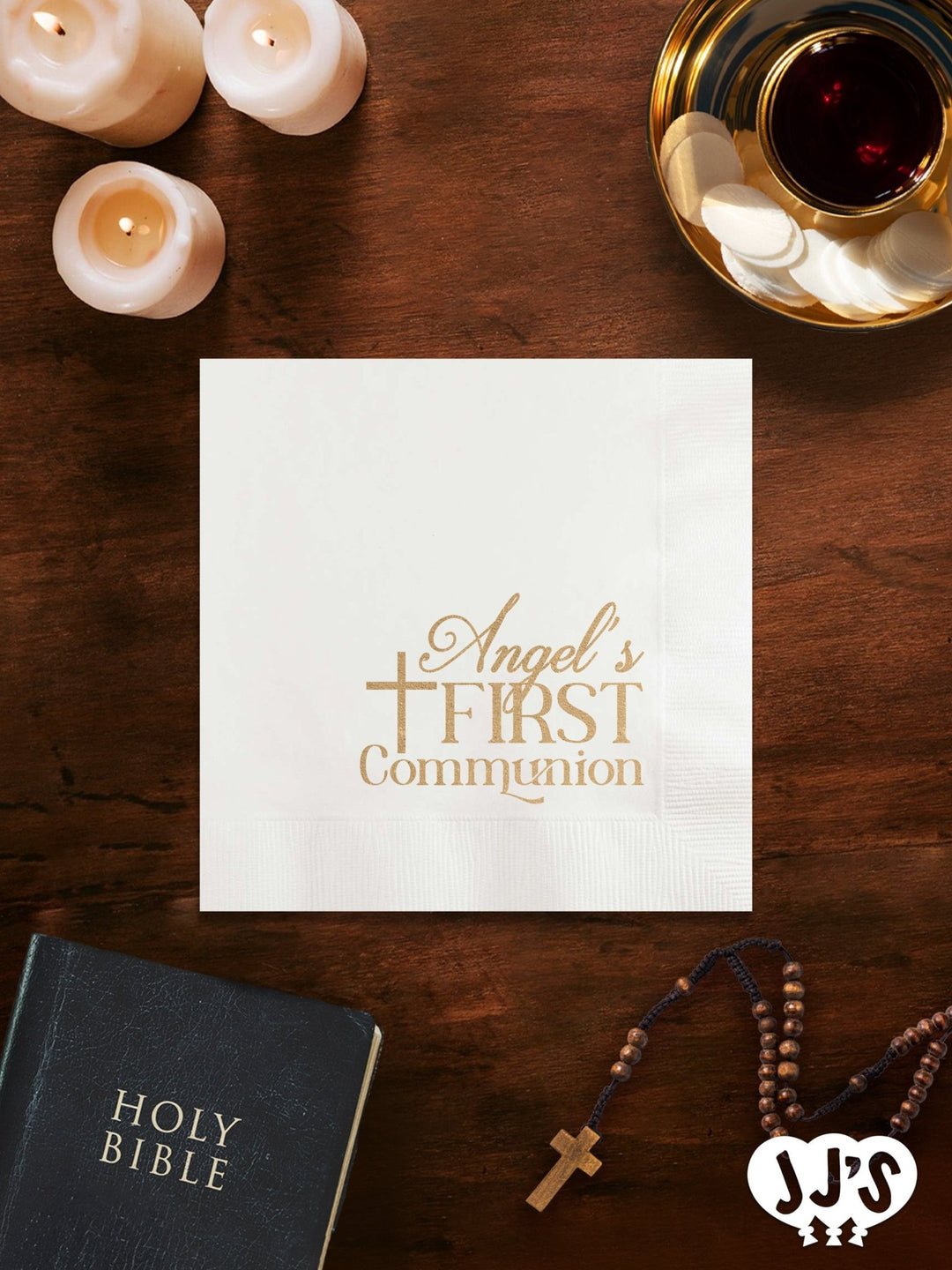 Personalized Holy Cross Communion Napkins - JJ's Party House