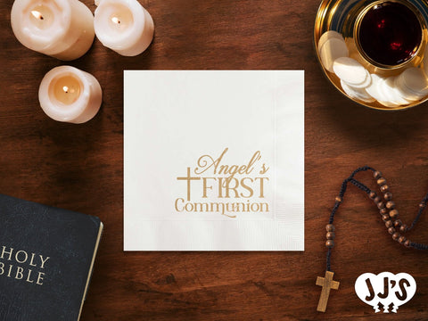 Personalized Holy Cross Communion Napkins - JJ's Party House