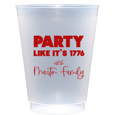 Personalized Merica Sun Glasses Frost Flex Shatterproof Cups - JJ's Party House