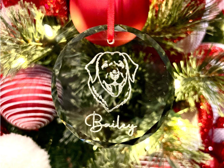Personalized Pet Dog Christmas Crystal Ornament, Gift for Christmas - JJ's Party House