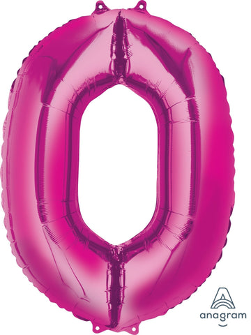 Pink 0 Number Balloon 34'' - JJ's Party House: Birthday, Balloons & Custom Party Favors