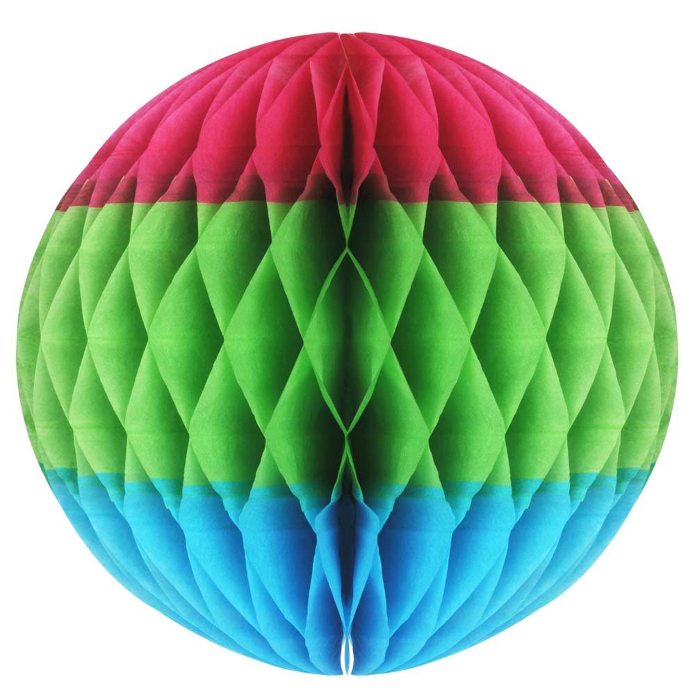 Pink, Green & Blue Tissue Ball 12'' - JJ's Party House