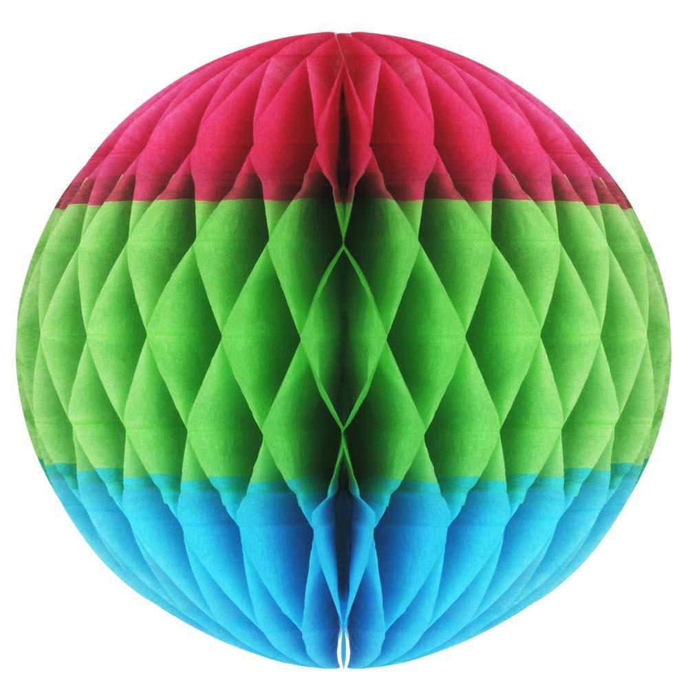 Pink, Green & Blue Tissue Ball 12'' - JJ's Party House