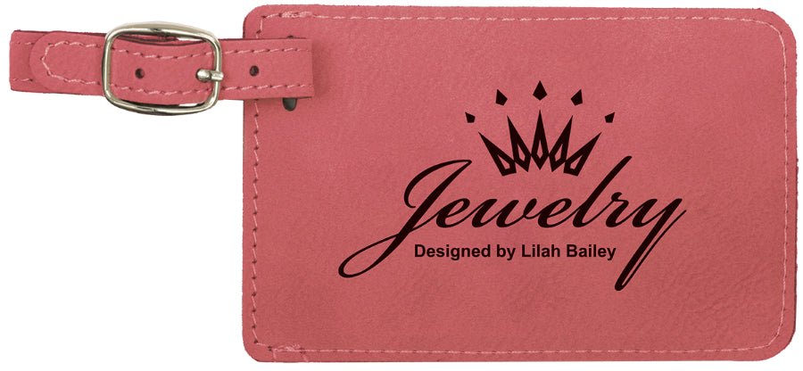 Pink Laserable Leatherette Luggage Tag - JJ's Party House