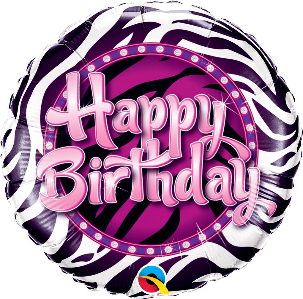 Pink Zebra Bday Balloon - JJ's Party House