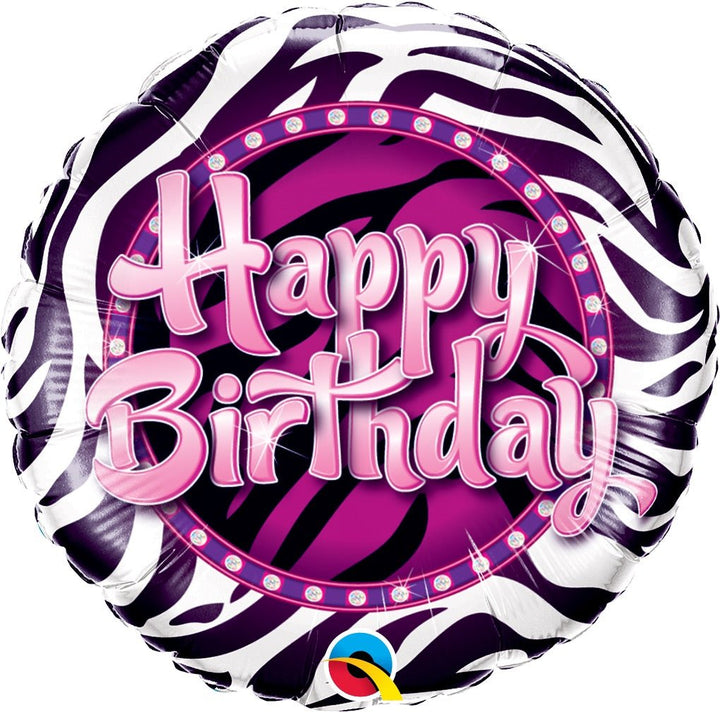Pink Zebra Bday Balloon - JJ's Party House