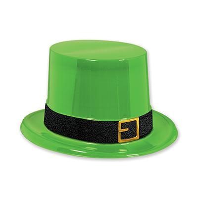 Plastic Leprechaun Green Top Hat - JJ's Party House