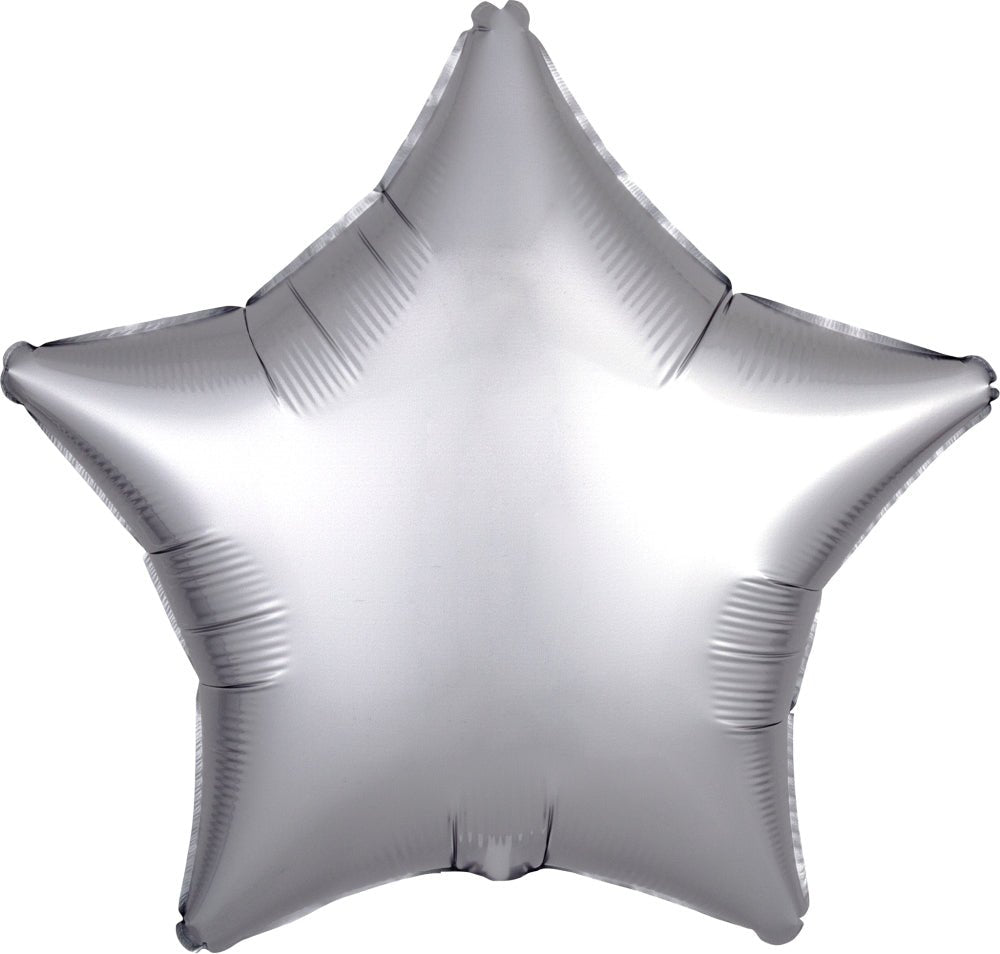 Platinum Satin Star Mylar Balloon 18" - JJ's Party House