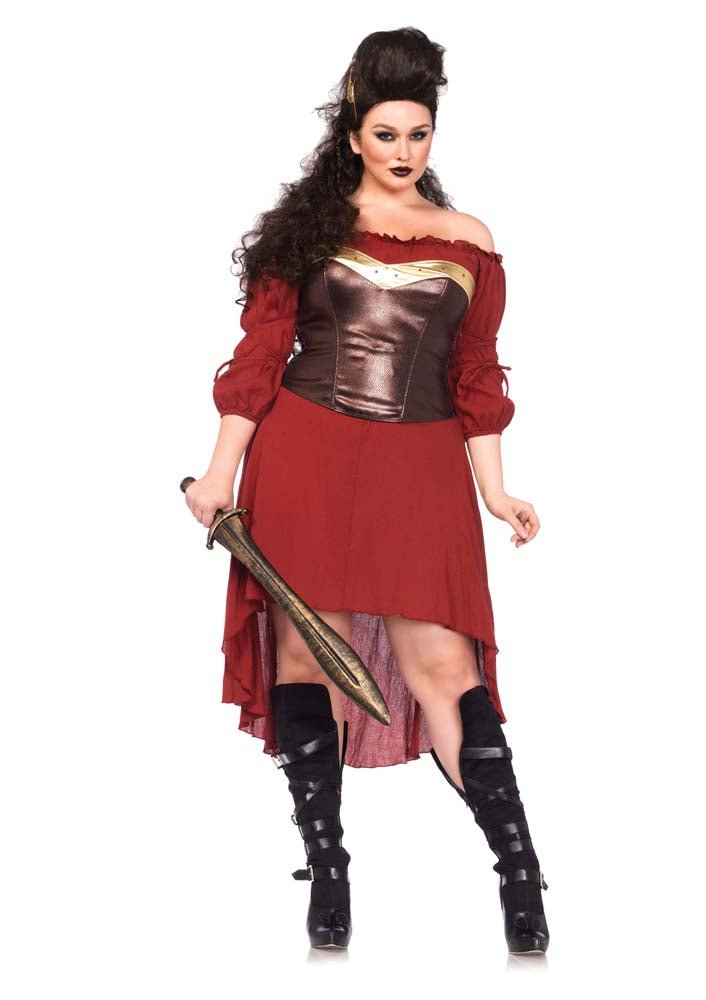 Plus Size Burgundy Peasant Dre - JJ's Party House