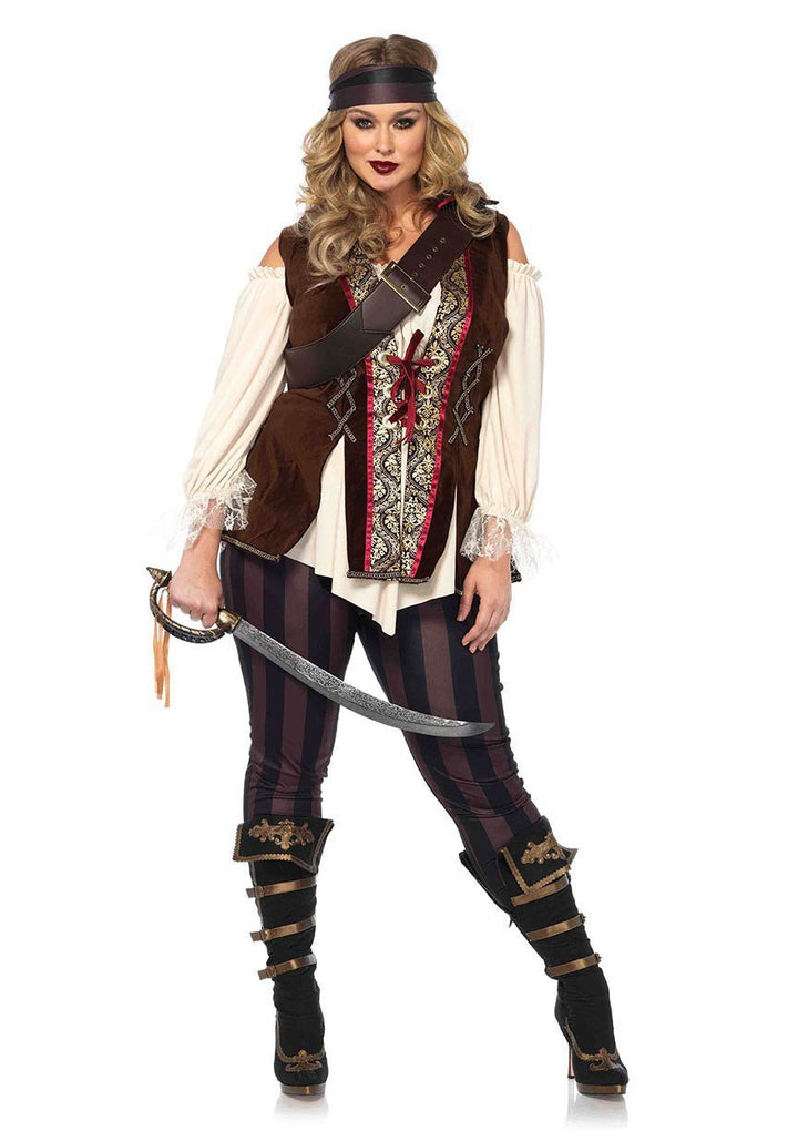 Plus Size Captain Blackheart Pirate Costume - JJ's Party House