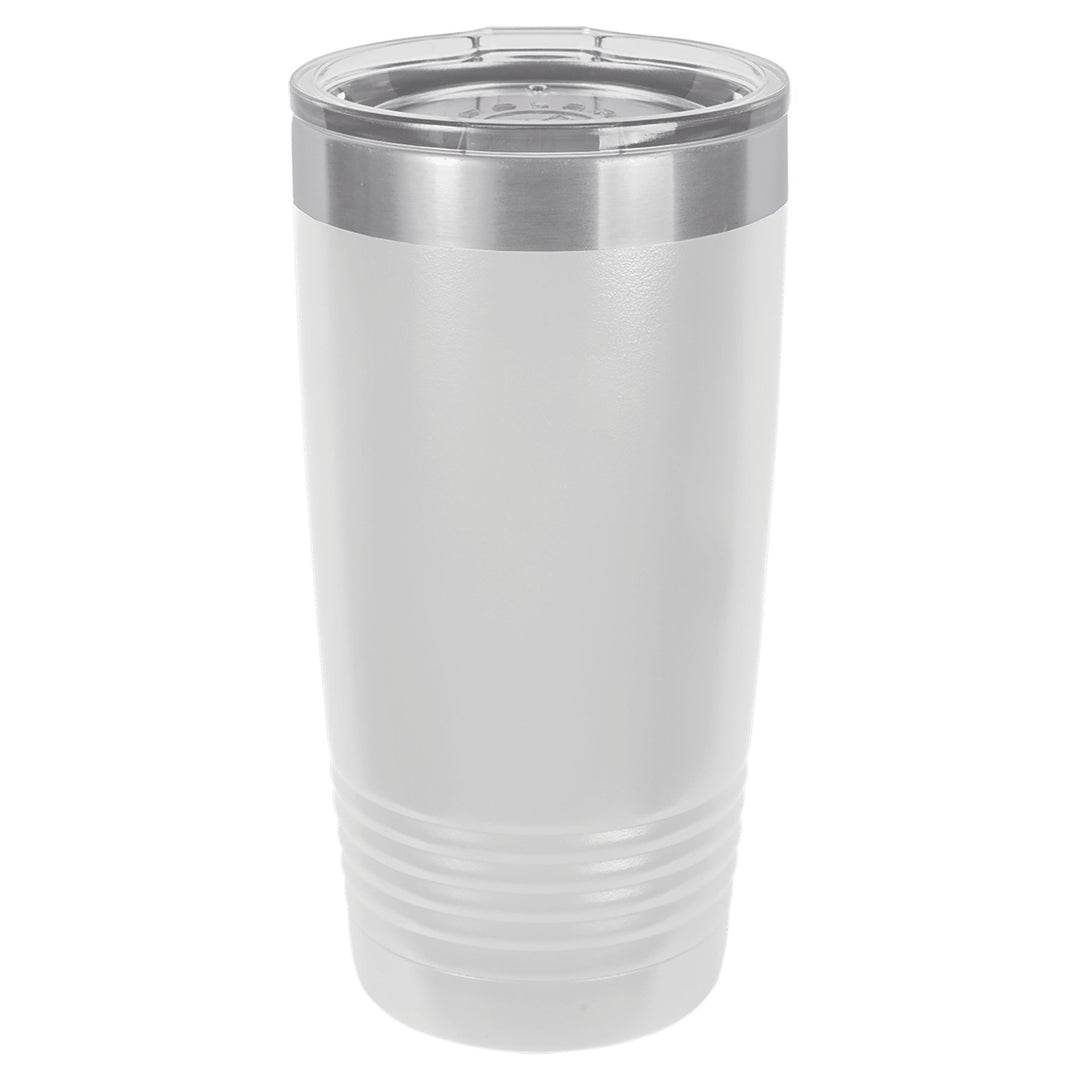 Polar Camel 20 oz. White Ringneck Vacuum Insulated Tumbler - JJ's Party House
