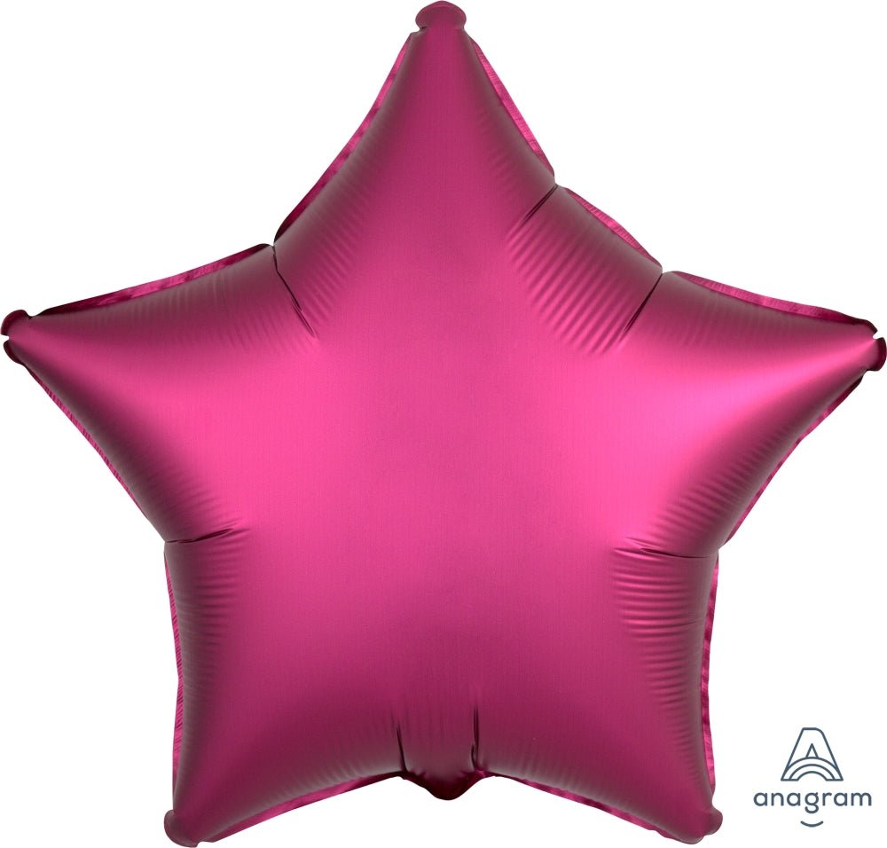 Pomegranate Satin Star Mylar Balloon 18" - JJ's Party House