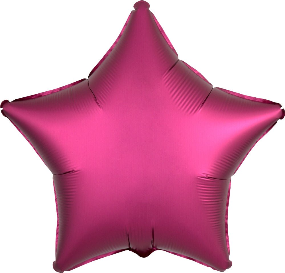Pomegranate Satin Star Mylar Balloon 18" - JJ's Party House