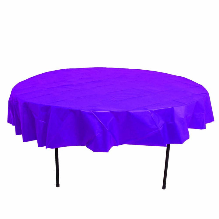 Pr-Purple 84" Round Plastic Ta - JJ's Party House