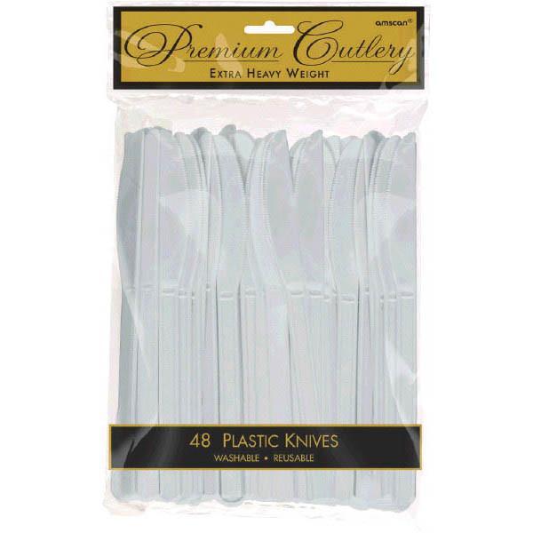 Premium Silver Plastic Knives 48ct - JJ's Party House