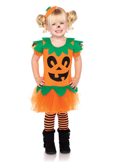 Pretty Pumpkin Costume LEG-C28197 SMALL (4-6) ORANGE - JJ's Party House