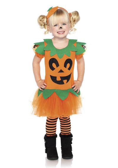 Pretty Pumpkin Costume LEG-C28197 SMALL (4-6) ORANGE - JJ's Party House
