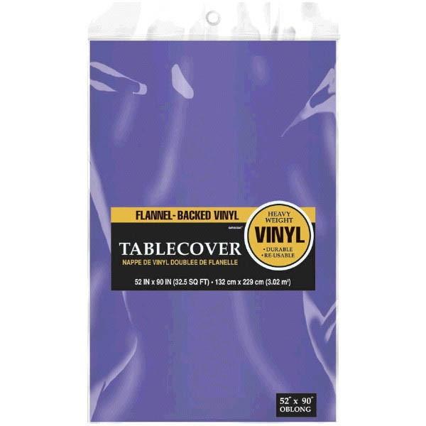 Purple Flannel-Backed Vinyl Table Cover - JJ's Party House