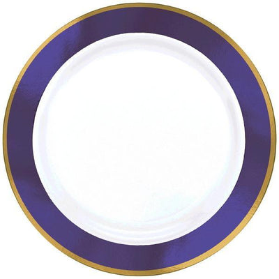 Purple & Gold Premium Plastic Plates 10.25'' - JJ's Party House