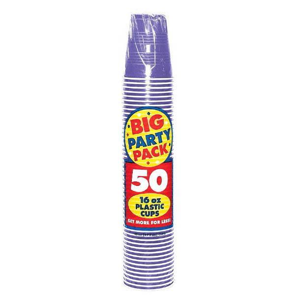 Purple Plastic Cups 50ct 16 oz - JJ's Party House