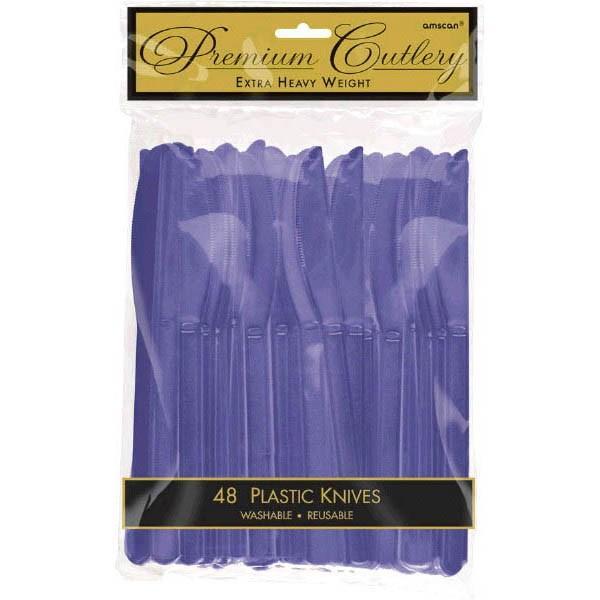 Purple Premium Heavy Weight Plastic Knives 48ct - JJ's Party House