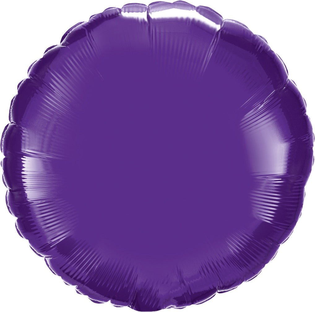 Purple Round Mylar Balloon - JJ's Party House