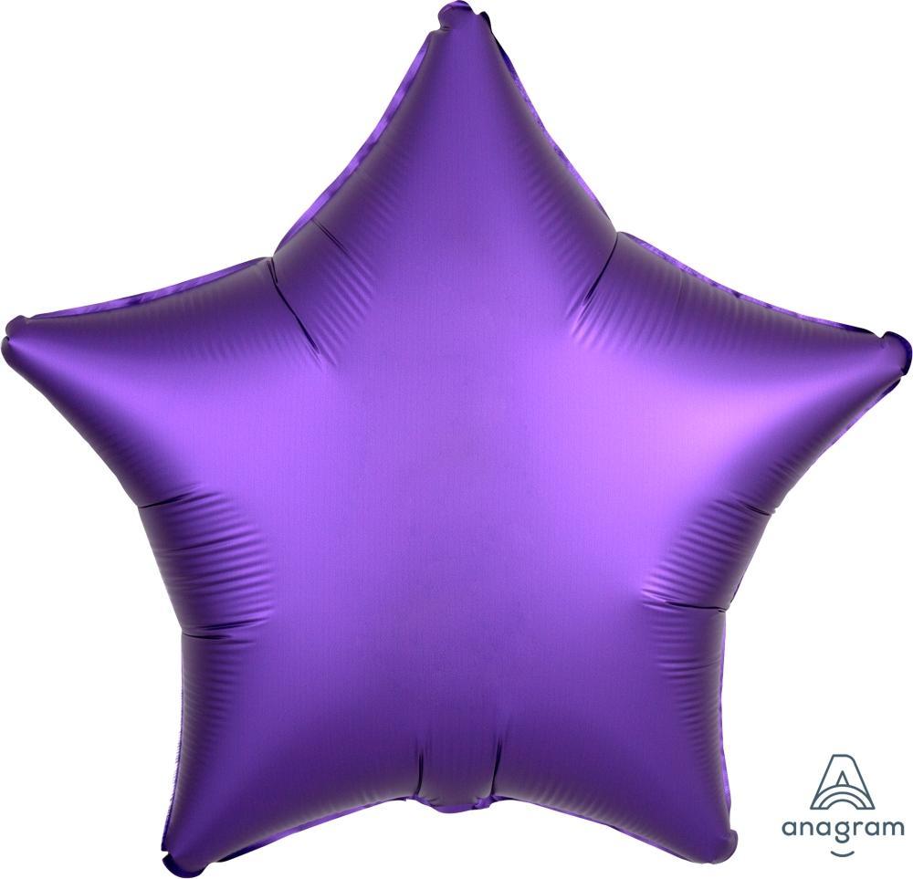 Purple Royale Satin Star Mylar Balloon 18" - JJ's Party House