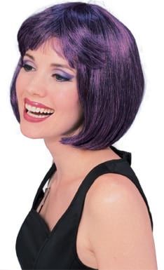 Purple/Black Super Model Wig - JJ's Party House
