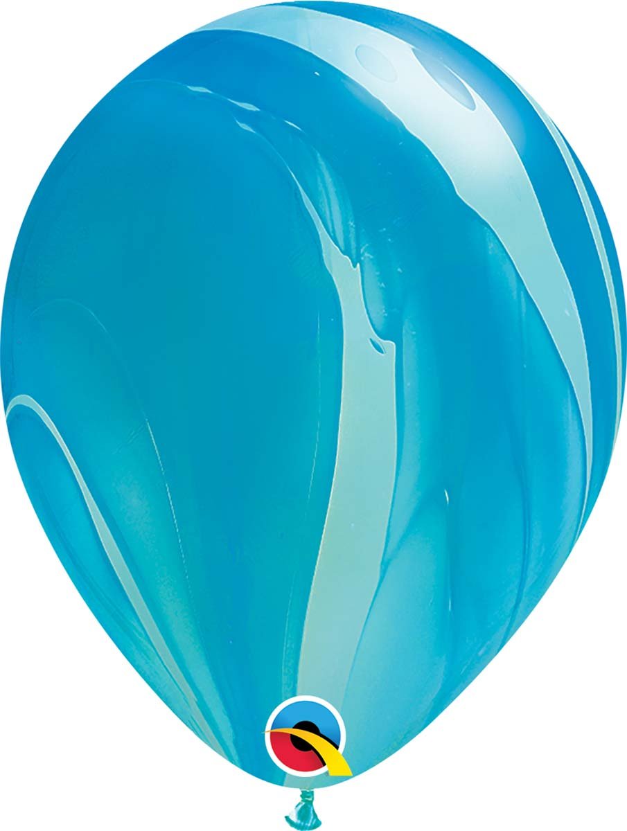 Qualatex Blue Rainbow Marble 11" Balloons 25ct - JJ's Party House