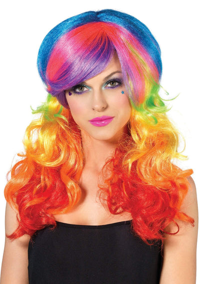 Rainbow Rocker Multicolor Wig - JJ's Party House