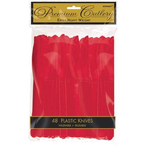 Red Plastic Knives 48ct - JJ's Party House