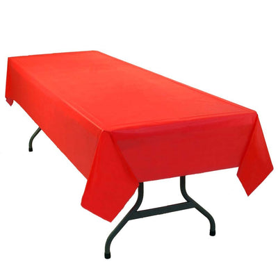Red Plastic Table Cover 54"X 108" - JJ's Party House - Custom Frosted Cups and Napkins