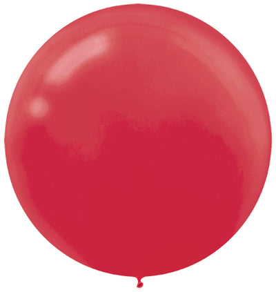 Red Round Latex Balloons 4ct - JJ's Party House