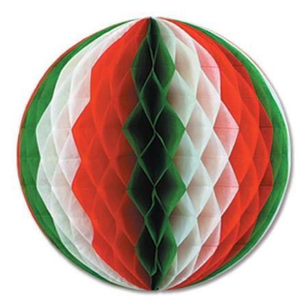 Red, White & Green 12" Tissue Ball - JJ's Party House
