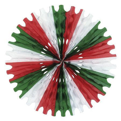 Red, White & Green 25'' Tissue Fan - JJ's Party House