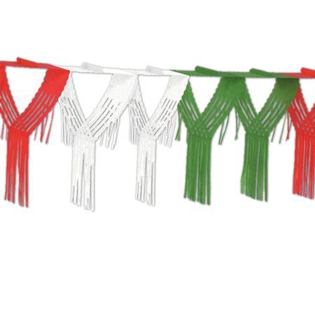 Red, White & Green Drop Fringe Garland - JJ's Party House