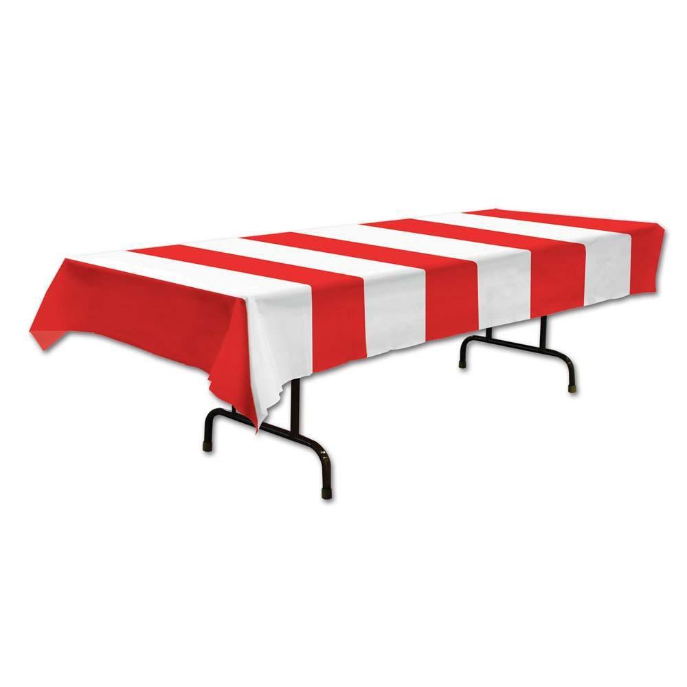 Red&Wht Stripe Tblcv - JJ's Party House