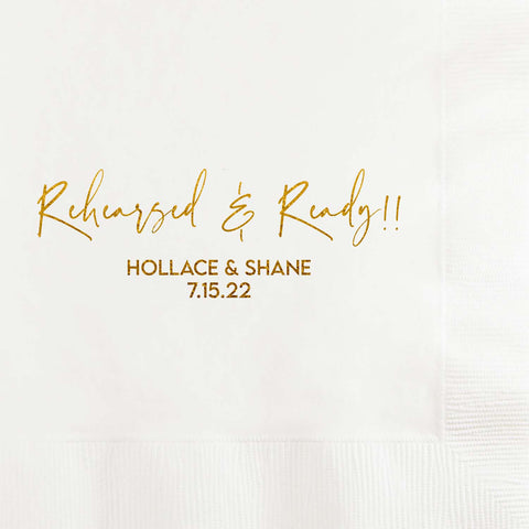 Rehearsed and Ready Custom Printed Wedding Party Napkins - JJ's Party House