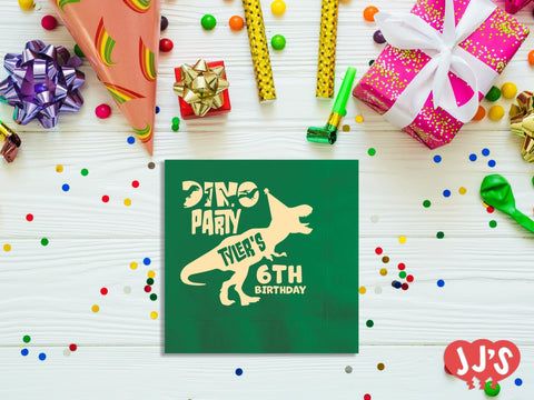 Roar and Soar Personalized Personalized Dinosaur Birthday Napkins - JJ's Party House - Custom Frosted Cups and Napkins