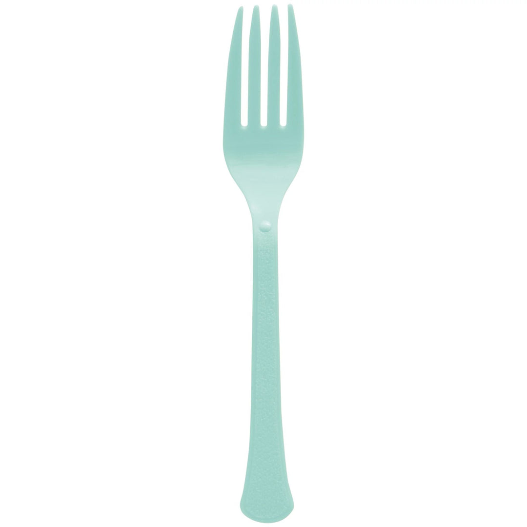 Robin's Egg Blue Heavy Duty Plastic Forks 50ct - JJ's Party House