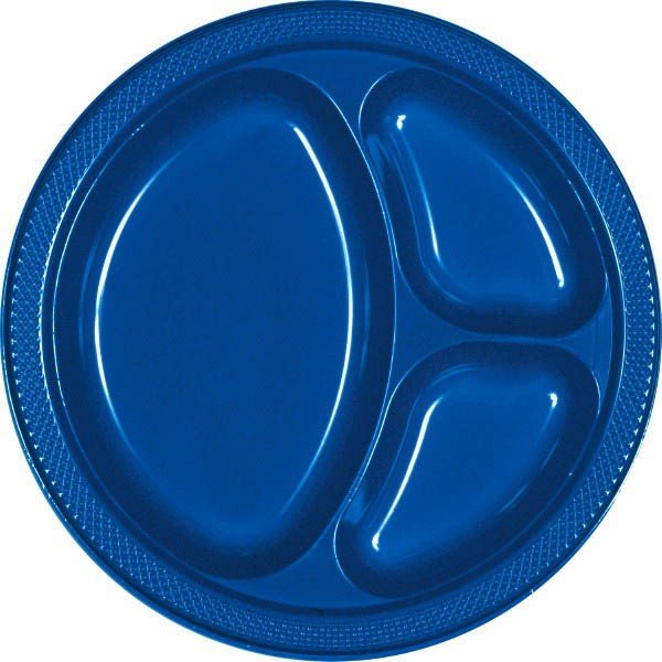 Royal Blue 10'' Divided Plates, 20ct - JJ's Party House: Birthday, Balloons & Custom Party Favors