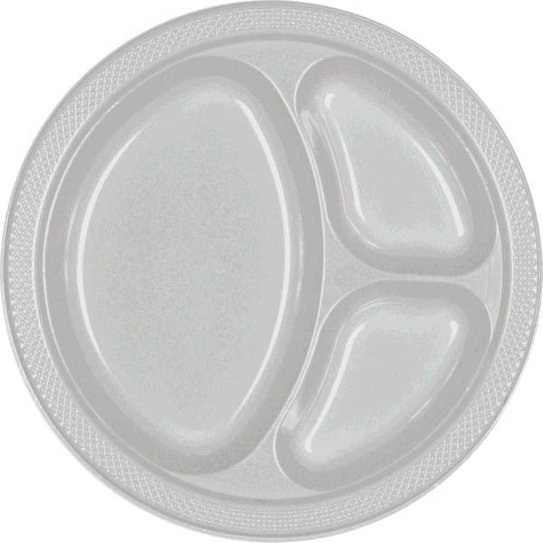 Silver 10.25'' Divided Plates - JJ's Party House