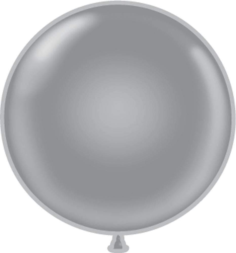 Silver 17" Tuftex Latex Balloon - JJ's Party House
