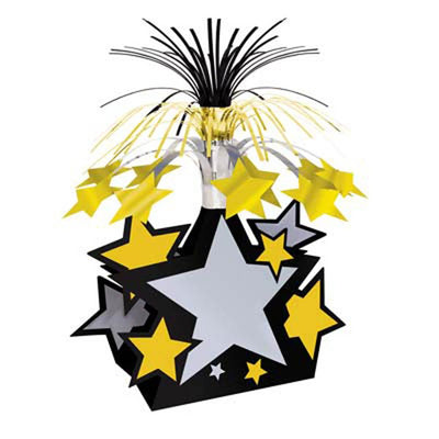 Silver & Gold Star Centerpiece 15'' - JJ's Party House