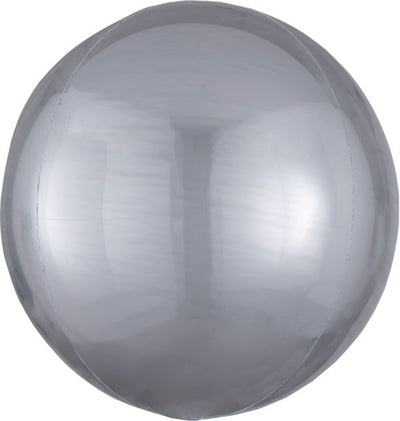 Silver Orbz Round Balloon 16" - JJ's Party House