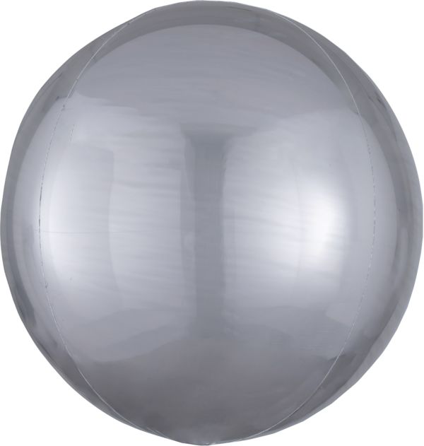 Silver Orbz Round Balloon 16" - JJ's Party House - Custom Frosted Cups and Napkins