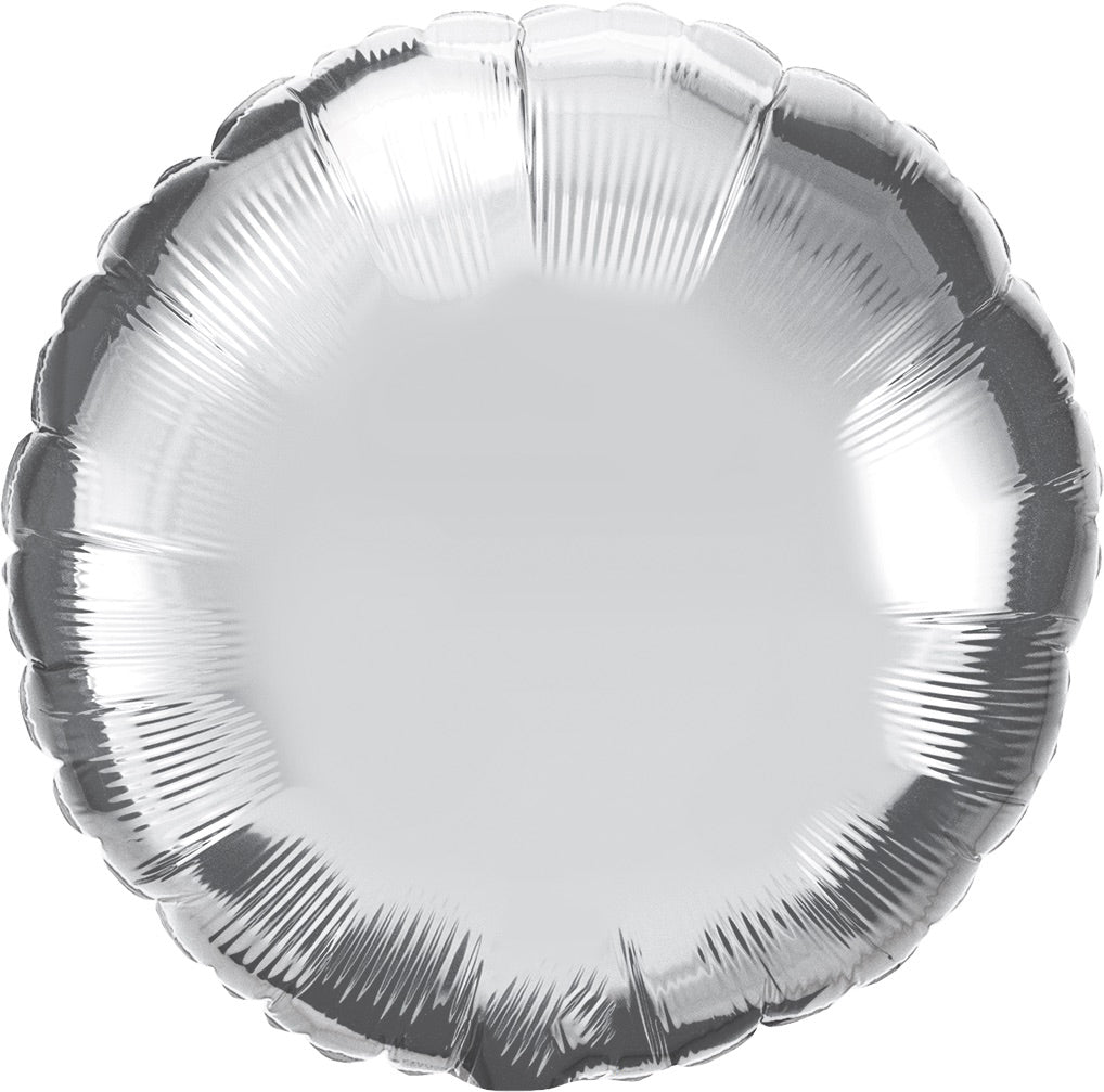 Silver Round 18'' Balloon - JJ's Party House - Custom Frosted Cups and Napkins