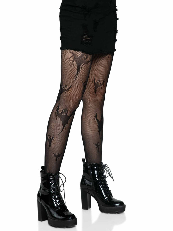 Spooky Ghost Fishnet Tights - JJ's Party House