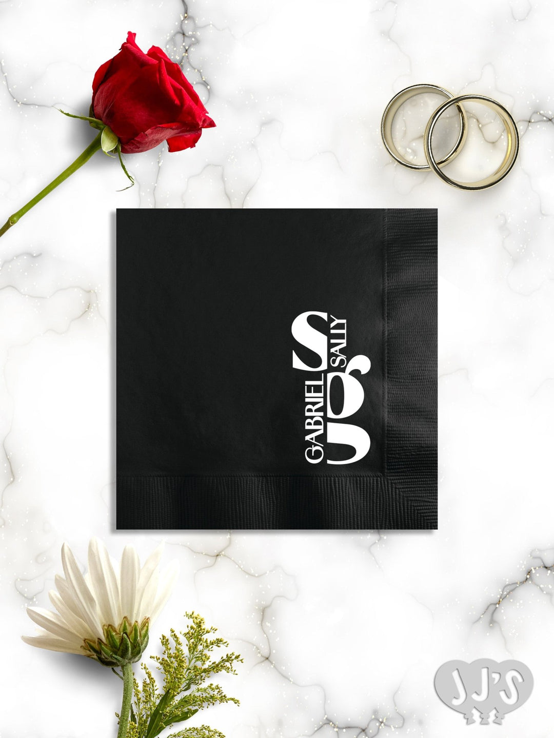 Stacked Couples Monogram Custom Wedding Napkins - JJ's Party House