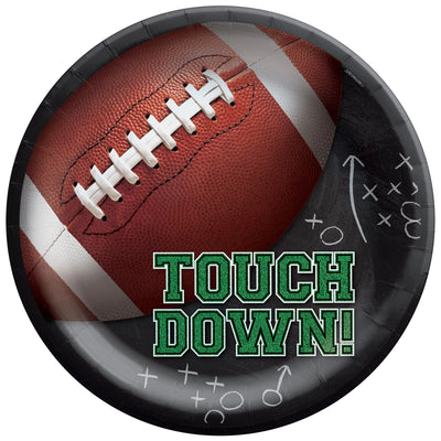 Tailgates & Touchdowns 10" Round Plates 60ct - JJ's Party House - Custom Frosted Cups and Napkins